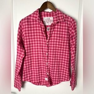 Frank & Eileen Barry Gingham Check Brushed Flannel Button Down (size S)